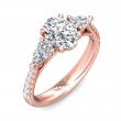 FlyerFit® 18K Pink Gold Three Stone Engagement Ring