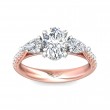 FlyerFit® 14K Pink Gold Shank And White Gold Top Three Stone Engagement Ring