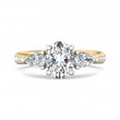 FlyerFit® 14K Yellow and 14K White Gold Three Stone Engagement Ring