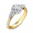 FlyerFit® 14K Yellow and 14K White Gold Three Stone Engagement Ring