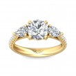 FlyerFit® 14K Yellow Gold Three Stone Engagement Ring