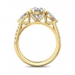 FlyerFit® 14K Yellow Gold Three Stone Engagement Ring