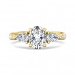 FlyerFit® 18K Yellow Gold Three Stone Engagement Ring