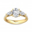 FlyerFit® 18K Yellow Gold Three Stone Engagement Ring