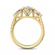 FlyerFit® 18K Yellow Gold Three Stone Engagement Ring