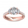 FlyerFit® 14K Pink Gold Three Stone Engagement Ring