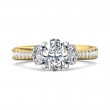 FlyerFit® 14K Yellow and 14K White Gold Three Stone Engagement Ring