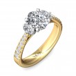 FlyerFit® 14K Yellow and 14K White Gold Three Stone Engagement Ring