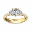 FlyerFit® 14K Yellow Gold Three Stone Engagement Ring