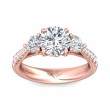 FlyerFit® 18K Pink Gold Three Stone Engagement Ring