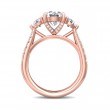 FlyerFit® 18K Pink Gold Three Stone Engagement Ring