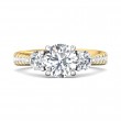 FlyerFit® 14K Yellow and 14K White Gold Three Stone Engagement Ring