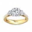 FlyerFit® 14K Yellow and 14K White Gold Three Stone Engagement Ring