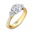 FlyerFit® 14K Yellow and 14K White Gold Three Stone Engagement Ring