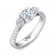 FlyerFit® 14K White Gold Three Stone Engagement Ring