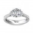 FlyerFit® 18K White Gold Three Stone Engagement Ring