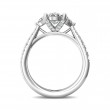 FlyerFit® 18K White Gold Three Stone Engagement Ring