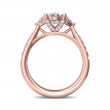 FlyerFit® 14K Pink Gold Three Stone Engagement Ring