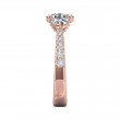 FlyerFit® 14K Pink Gold Three Stone Engagement Ring