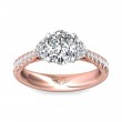 FlyerFit® 14K Pink Gold Shank And White Gold Top Three Stone Engagement Ring