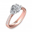 FlyerFit® 14K Pink Gold Shank And White Gold Top Three Stone Engagement Ring