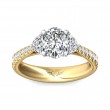 FlyerFit® 14K Yellow and 14K White Gold Three Stone Engagement Ring