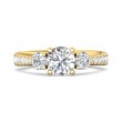 FlyerFit® 14K Yellow Gold Three Stone Engagement Ring