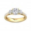 FlyerFit® 14K Yellow Gold Three Stone Engagement Ring