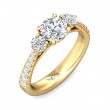 FlyerFit® 14K Yellow Gold Three Stone Engagement Ring