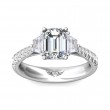 FlyerFit® 14K White Gold Three Stone Engagement Ring