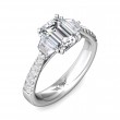 FlyerFit® 14K White Gold Three Stone Engagement Ring