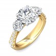 FlyerFit® 18K Yellow Gold Shank And White Gold Top Encore Engagement Ring