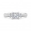 FlyerFit® 18K White Gold Three Stone Engagement Ring