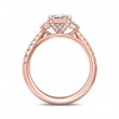 FlyerFit® 14K Pink Gold Three Stone Engagement Ring