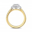 FlyerFit® 18K Yellow Gold Shank And White Gold Top Three Stone Engagement Ring