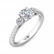 FlyerFit® Platinum Three Stone Engagement Ring