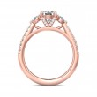 FlyerFit® 18K Pink Gold Three Stone Engagement Ring