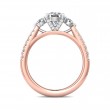 FlyerFit® 18K Pink Gold Shank And White Gold Top Three Stone Engagement Ring