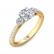 FlyerFit® 14K Yellow and 14K White Gold Three Stone Engagement Ring