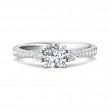 FlyerFit® 18K White Gold Three Stone Engagement Ring