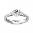 FlyerFit® 18K White Gold Three Stone Engagement Ring