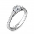 FlyerFit® 18K White Gold Three Stone Engagement Ring