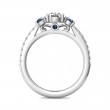 FlyerFit® 18K White Gold Three Stone Engagement Ring