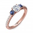 FlyerFit® 18K Pink Gold Three Stone Engagement Ring