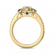 FlyerFit® 18K Yellow Gold Three Stone Engagement Ring