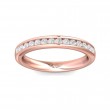 FlyerFit® 18K Pink Gold Channel  Wedding Band