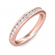 FlyerFit® 18K Pink Gold Channel  Wedding Band