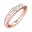 FlyerFit® 14K Pink Gold Channel  Wedding Band