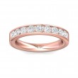 FlyerFit® 18K Pink Gold Channel  Wedding Band