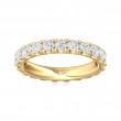 FlyerFit® 18K Yellow Gold Micropave Cutdown Wedding Band